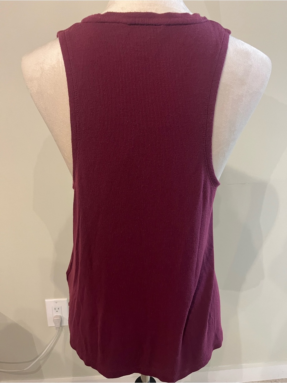 Athleta Well Rested Ribbed Sleep Top Deep Burgundy Size XS - Picture 7 of 13